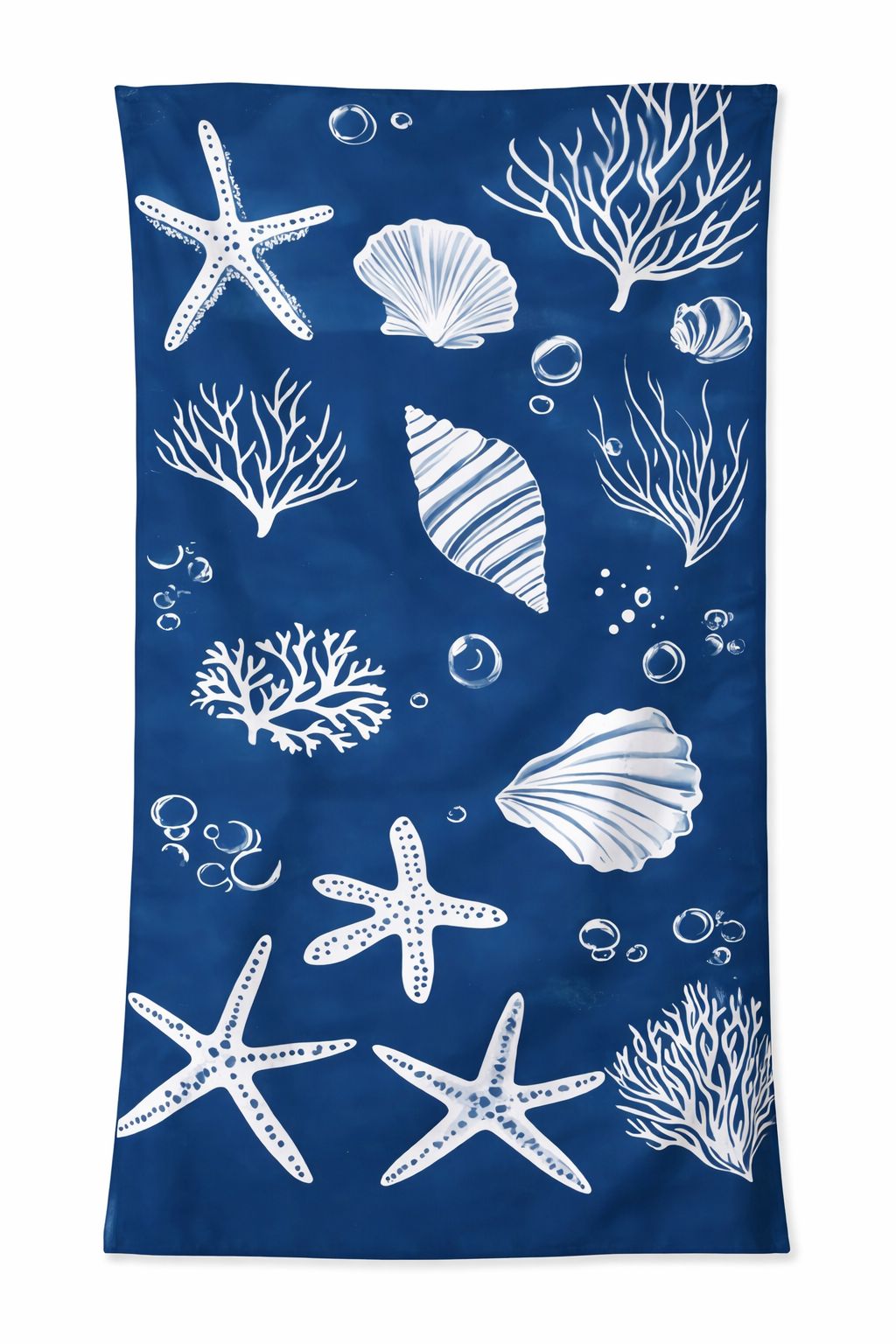 Ocean Print Beach Towel – Blue