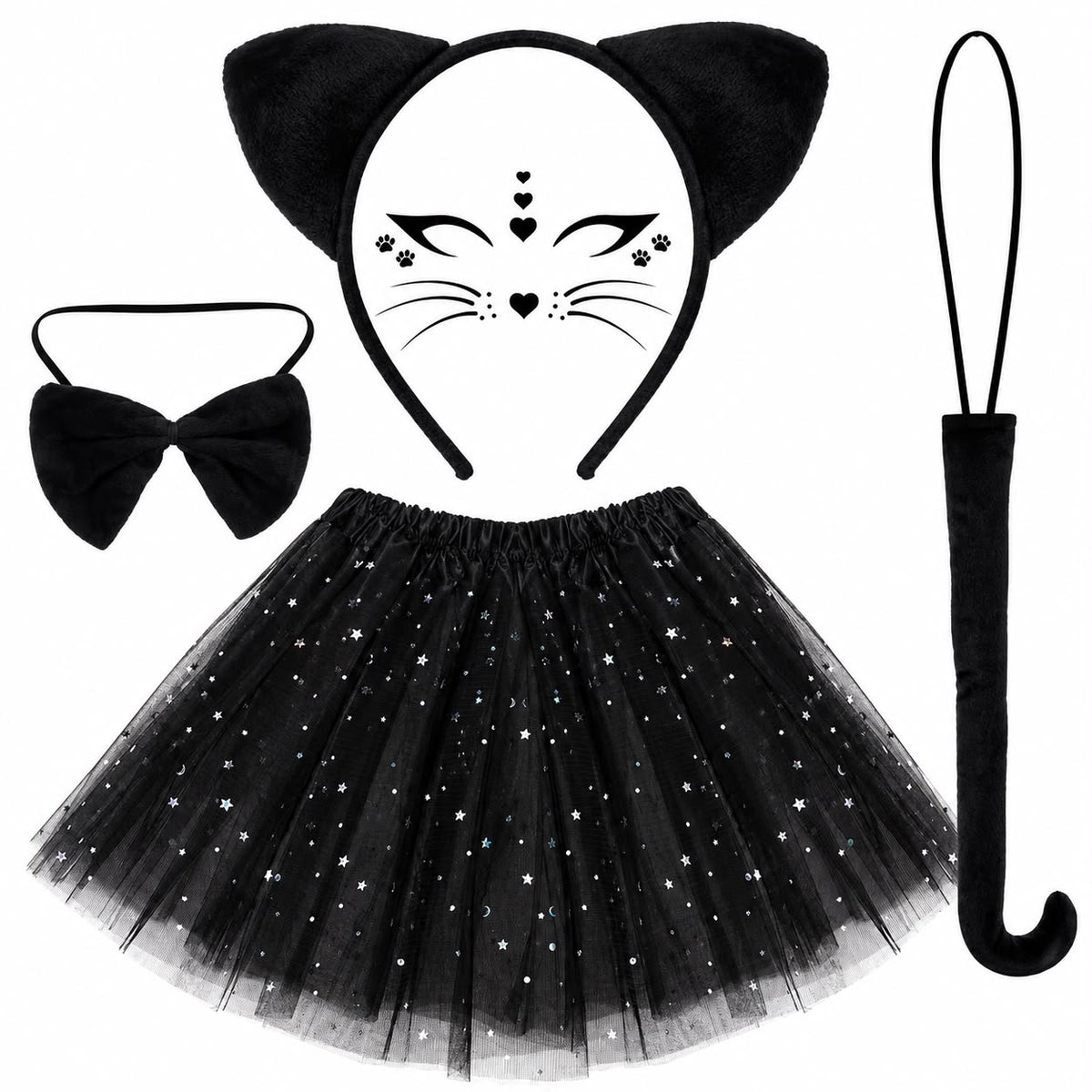 Black Cat Dress-Up Set - Party Costume | Asena Boutique Qatar