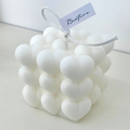 White Heart Cube Candle