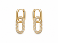 Crystal Link Hoop Earrings - Women's Earrings | Asena Boutique Qatar