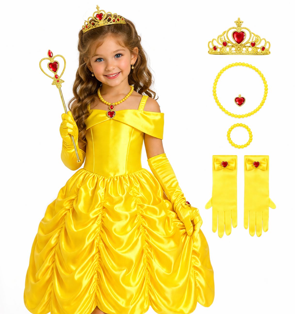 Princess Belle Yellow Dress Set