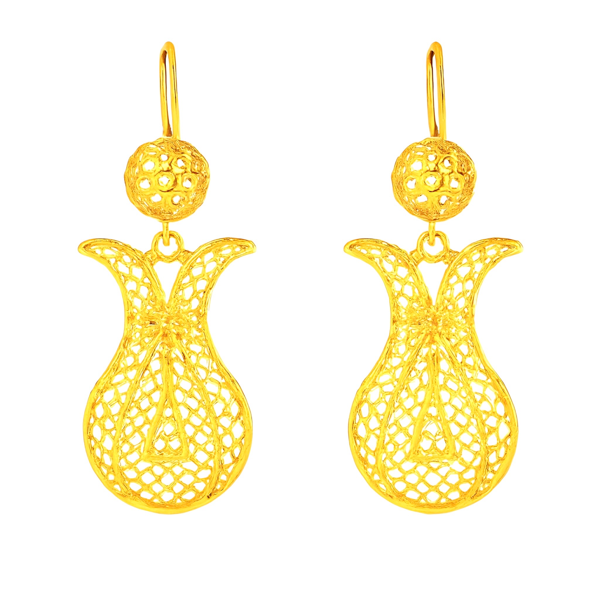 Tulip Gold Drops Earrings
