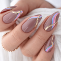 Mocha Rainbow Nails
