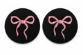Pink Glitter Bow Car Coasters - Automotive Accessory | Asena Boutique Qatar
