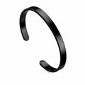 Black Open Cuff Bracelet - Men's Bracelet | Asena Boutique Qatar