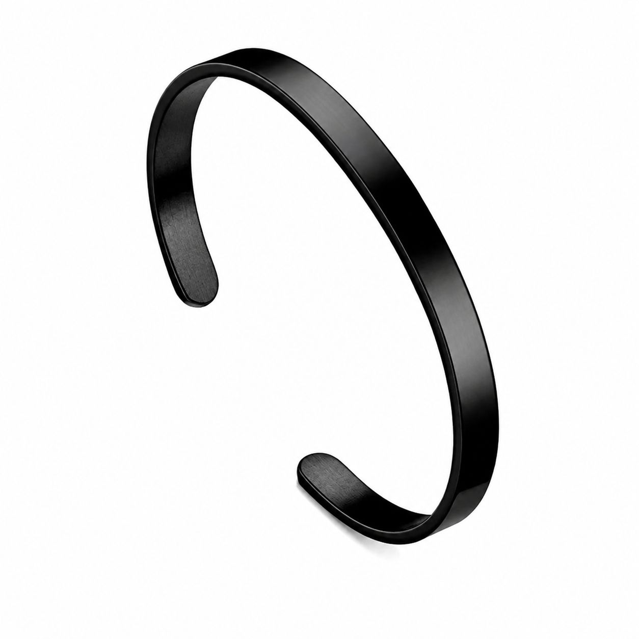 Black Open Cuff Bracelet - Men's Bracelet | Asena Boutique Qatar