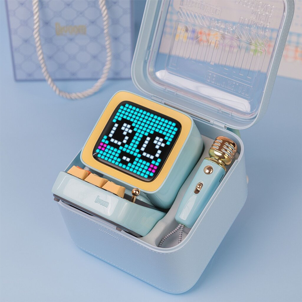 Divoom Ditoo – Mic Mini Karaoke Machine Pixel Art Bluetooth Speaker - Blue