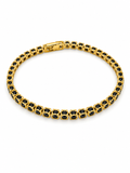 Black Crystal Tennis Bracelet - Men's Bracelet | Asena Boutique Qatar