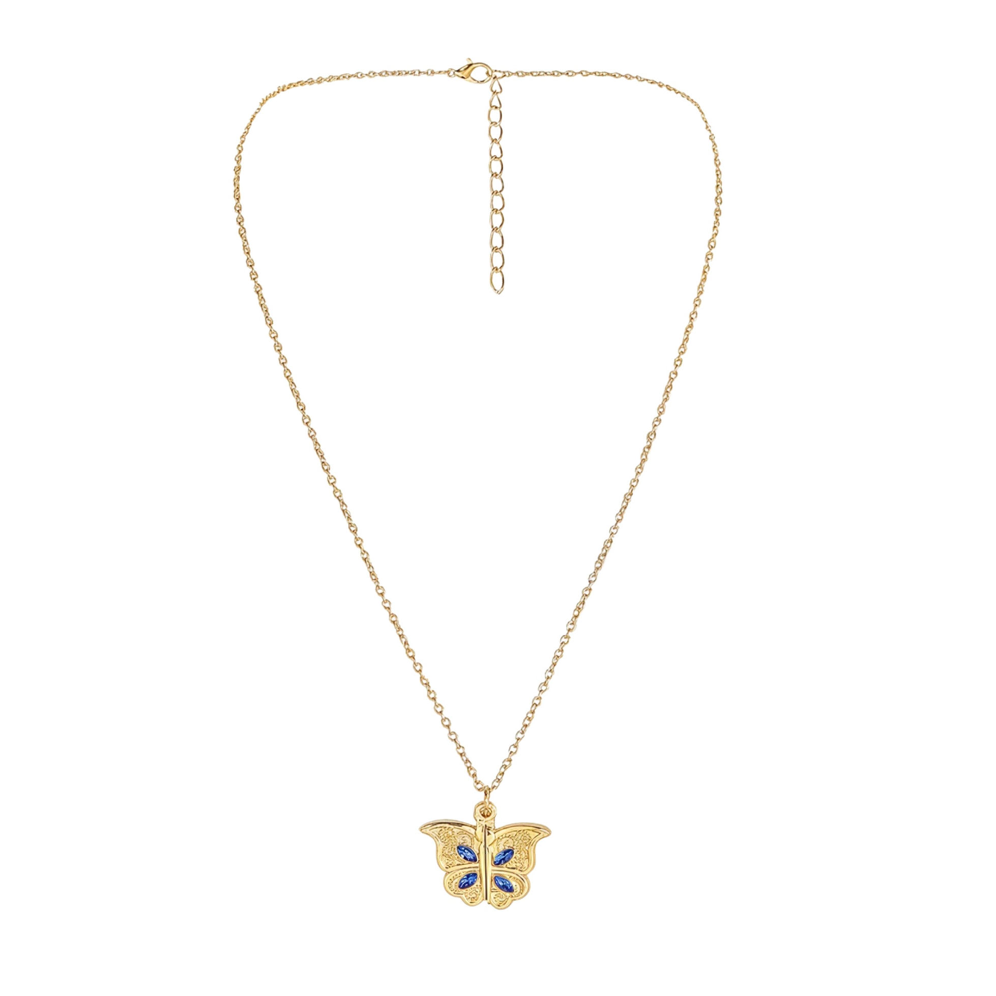 Blue Butterfly Necklace