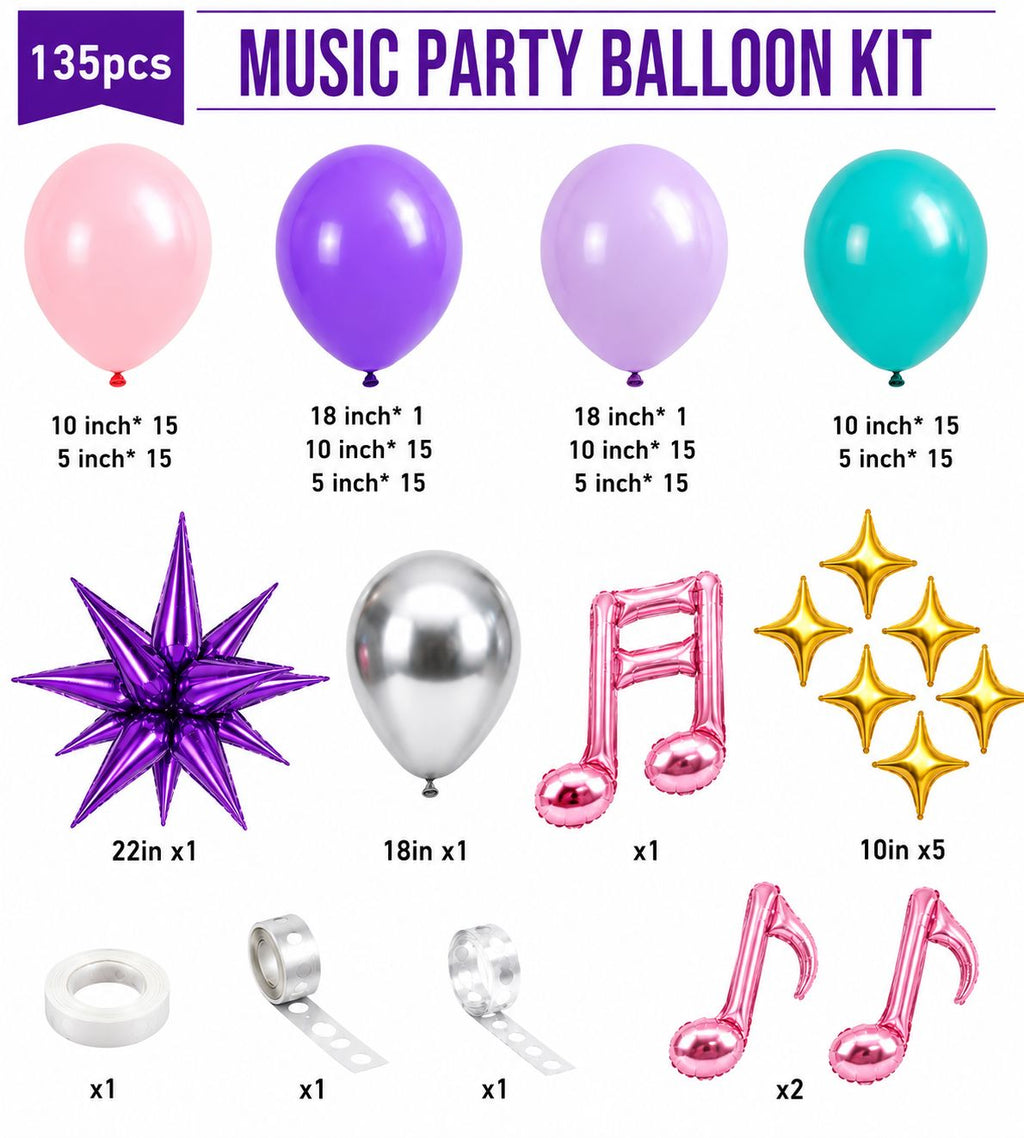 Music Party Balloon Arch Kit