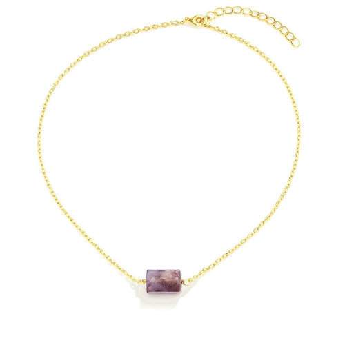 Amethyst Stone Necklace (Purple)