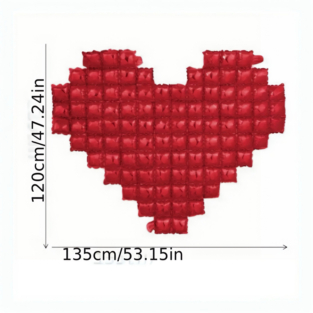 Balloon Heart Wall Backdrop - Silver