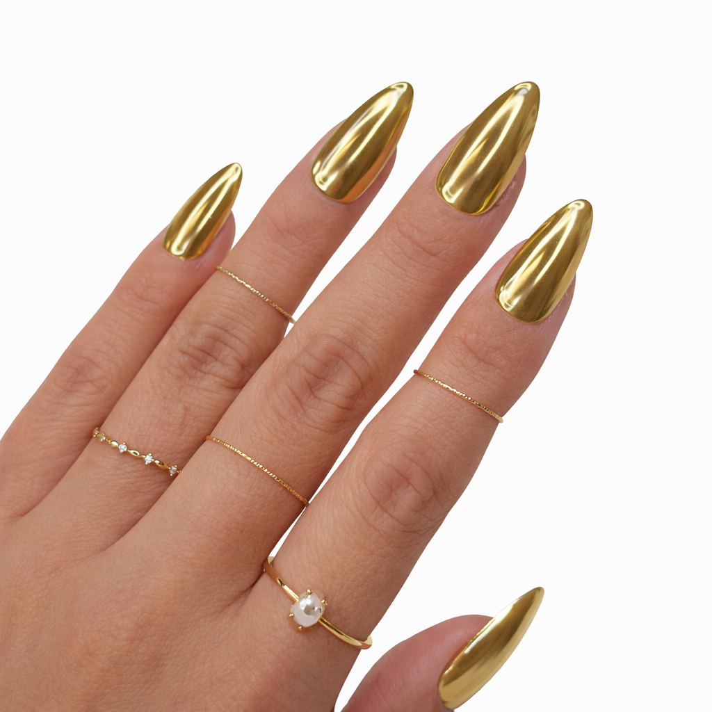 Gold Chrome Nails