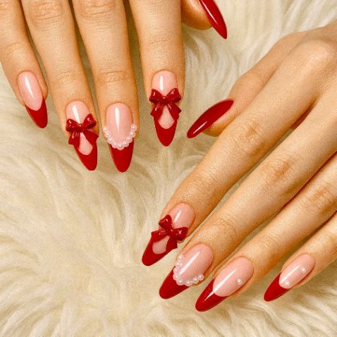 Red Bow Press-On Nails