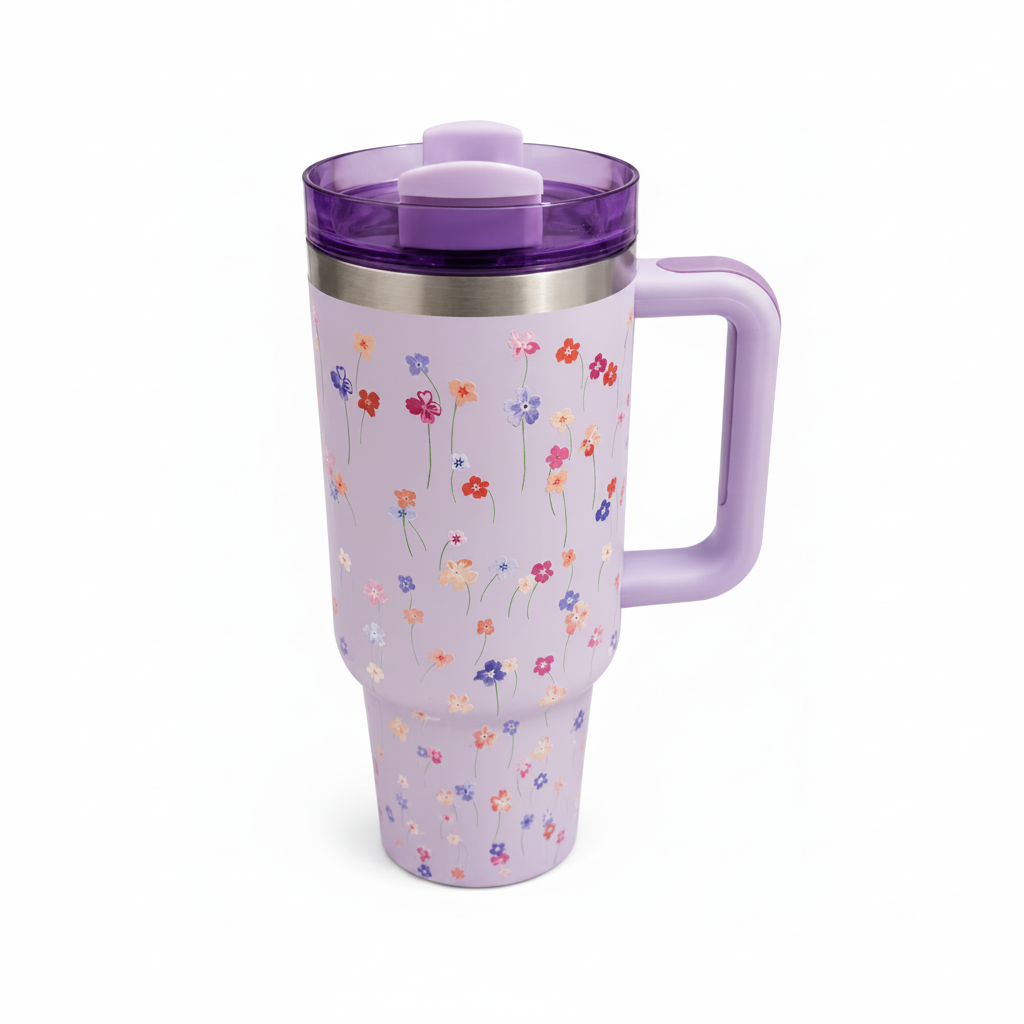 Lavender Bloom Tumbler 1.2L - Water Bottle | Asena Boutique Qatar
