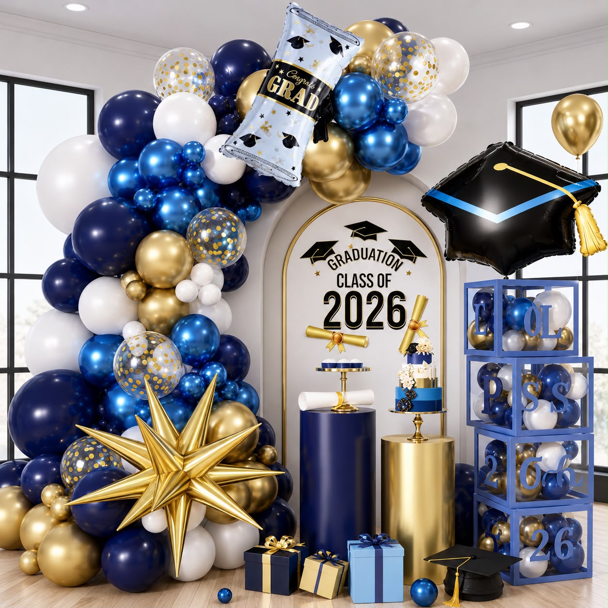 Royal Blue Graduation Party Balloon Kit - Balloon | Asena Boutique Qatar