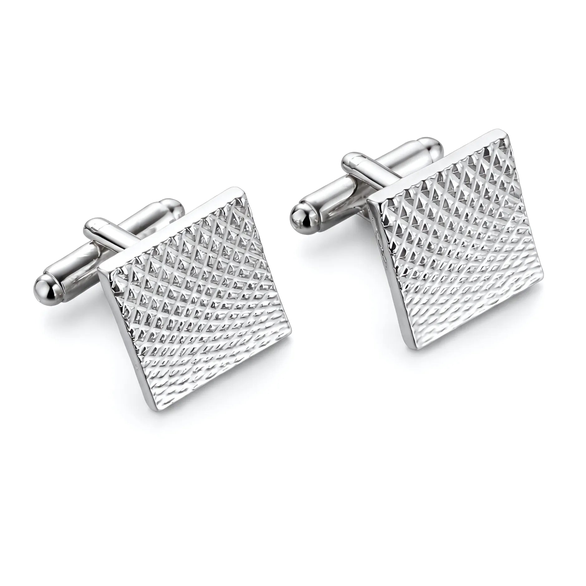 Silver Textured Square Cufflinks