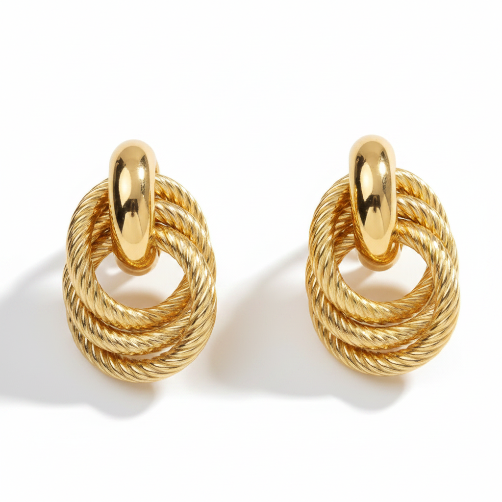 Golden Knot Earrings - Women's Earrings | Asena Boutique Qatar