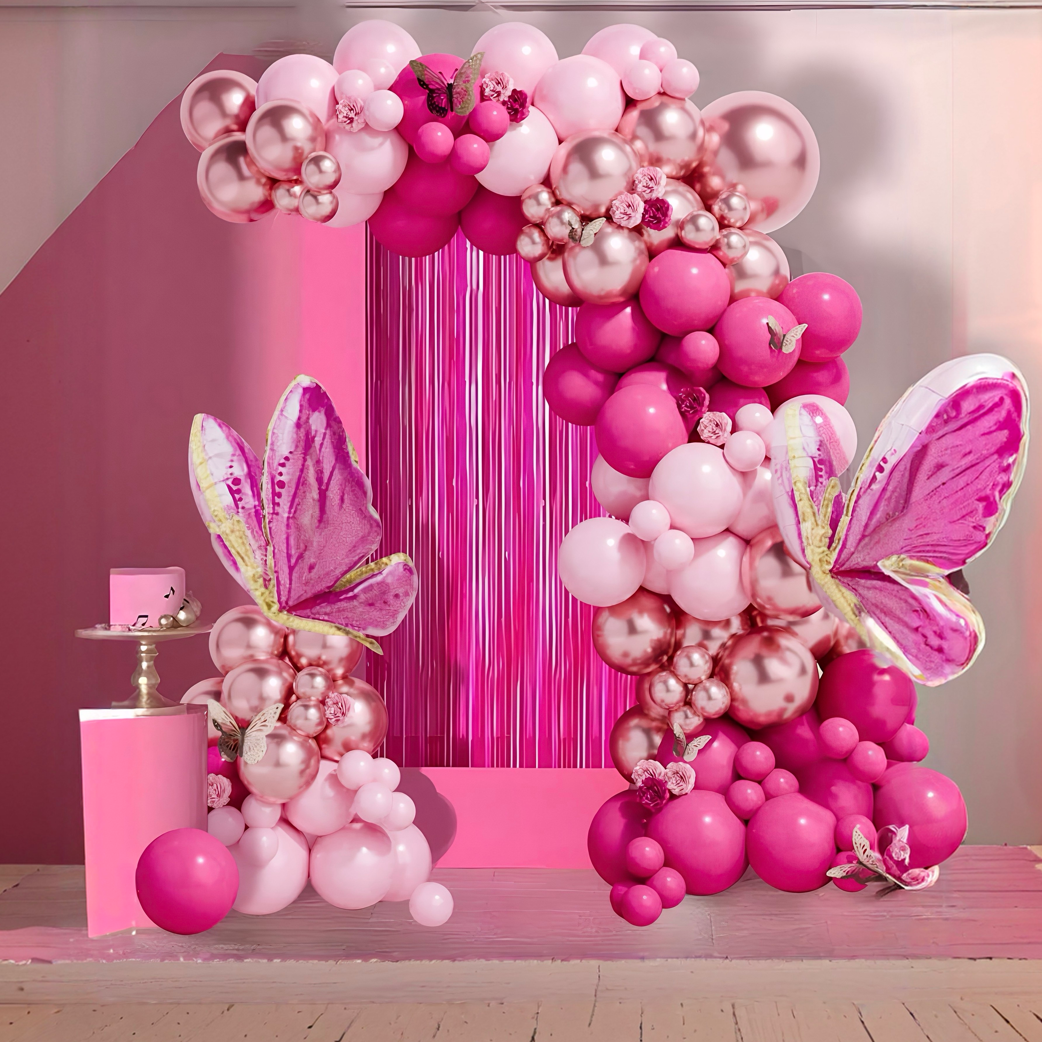 Pink Butterfly Balloon Set