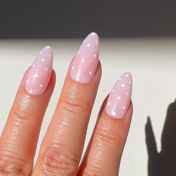 Polka Pink Nails