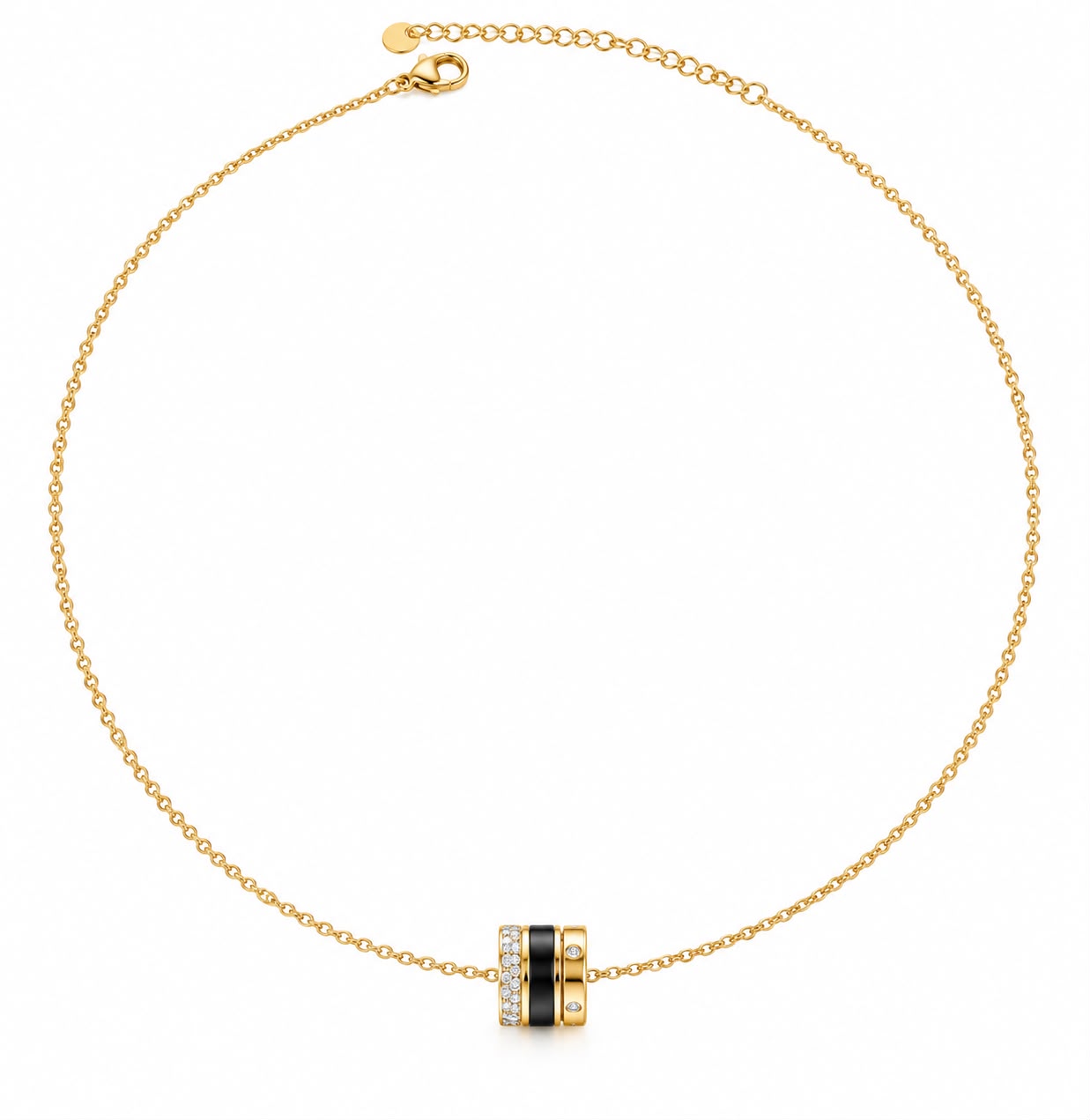 Gold Barrel Pendant Necklace - Women's Necklace | Asena Boutique Qatar