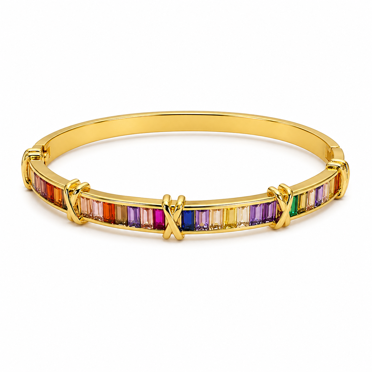 Rainbow Crystal Bangle - Women's Bracelet | Asena Boutique Qatar