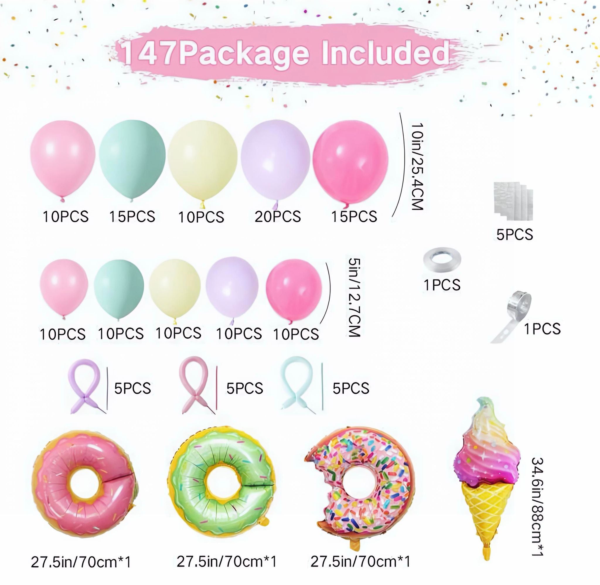 Sweet Pastel Dessert Balloon Garland Kit - Balloon | Asena Boutique Qatar