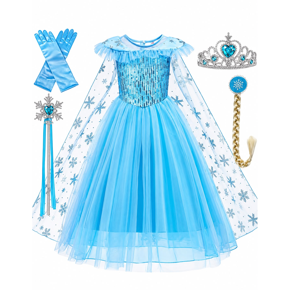 Blue Princess Dress & Accessories Set - Party Costume | Asena Boutique Qatar