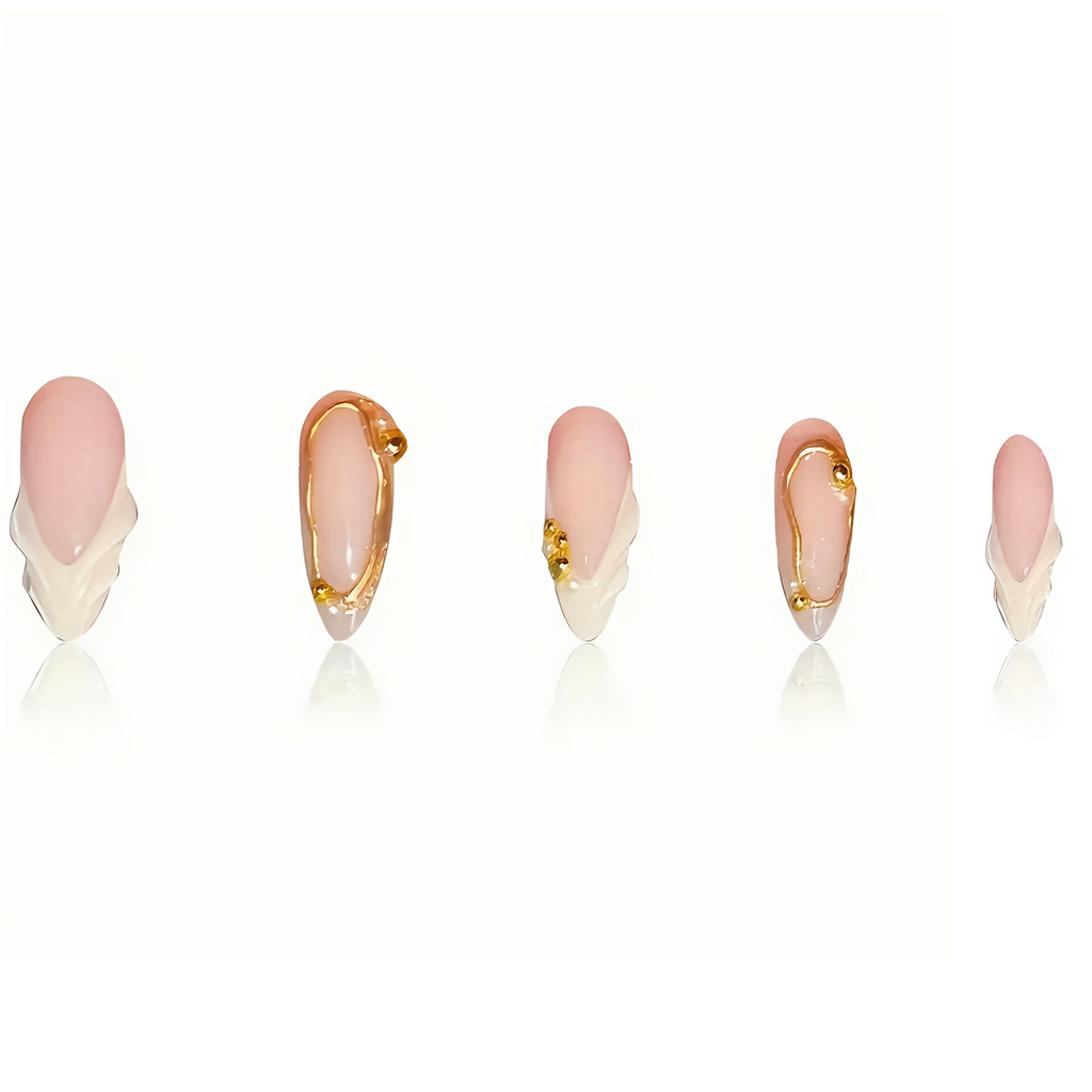 Golden Blossom Press-on Nails