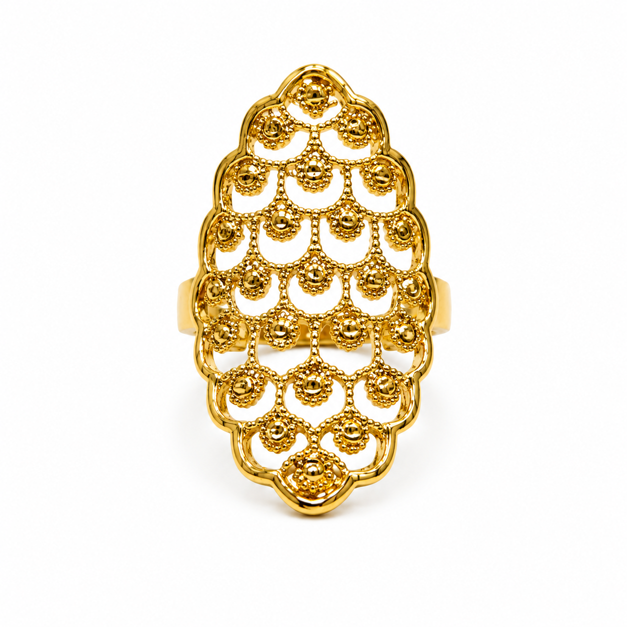Royal Filigree Gold Ring - Women's Ring | Asena Boutique Qatar