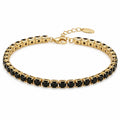 Black Stone Tennis Bracelet – Gold Finish - Men's Bracelet | Asena Boutique Qatar