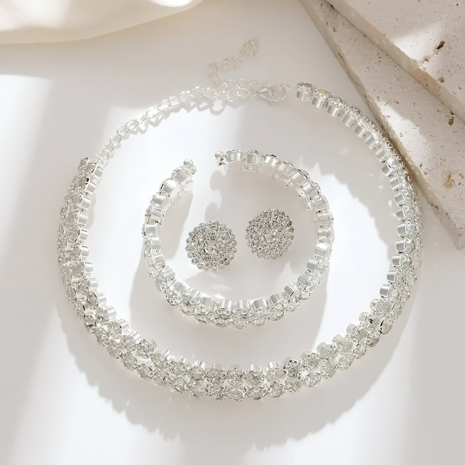 Sparkling Silver Jewelry Set