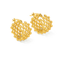 Golden Mesh Hoops Earrings