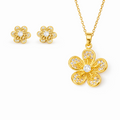 Crystal Flower Jewelry Set