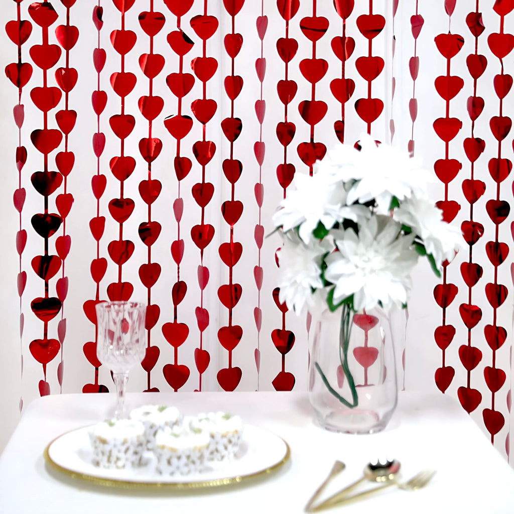 Red Heart Hanging Curtain