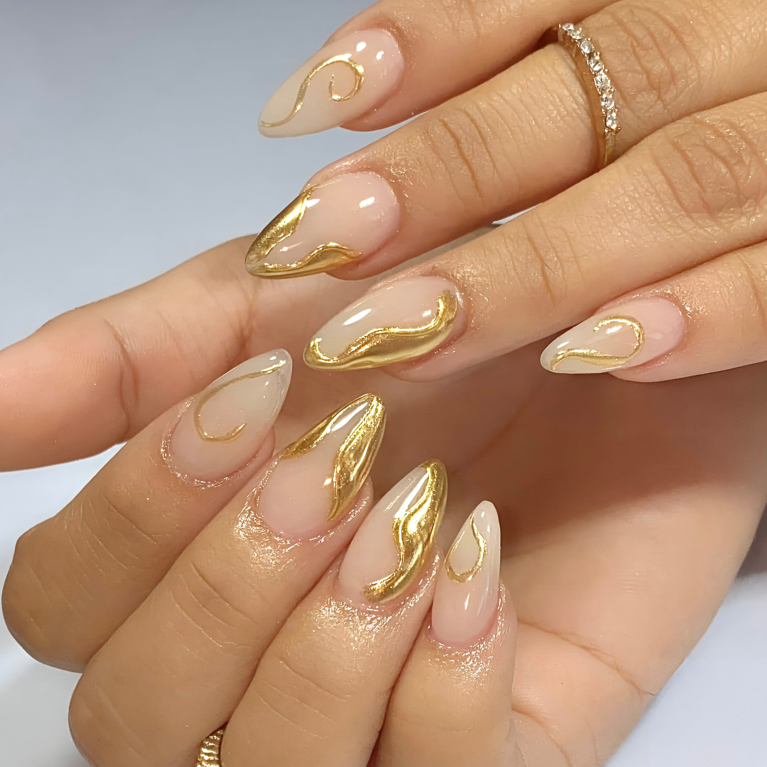 Gold Press-On Nails