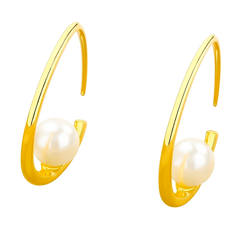 Golden Pearl Earrings 1