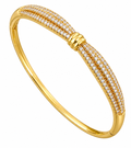 Gold Crystal Knot Bangle