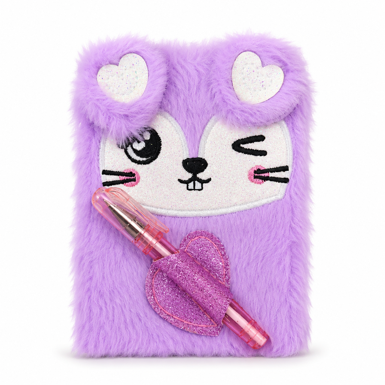 Purple Plush Bunny Mini Notebook - School Stationery | Asena Boutique Qatar