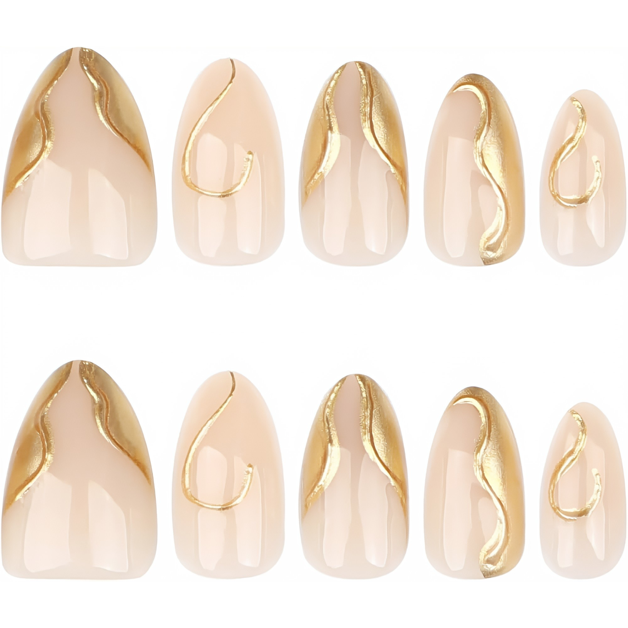 Gold Press-On Nails
