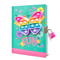 Rainbow Butterfly Pop-It Diary with Lock - School Stationery | Asena Boutique Qatar