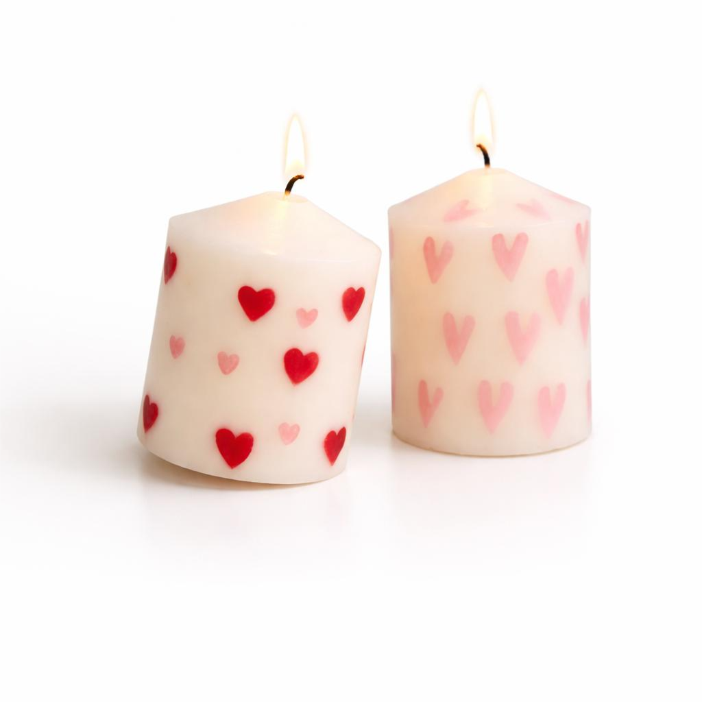 Heart Print Candle