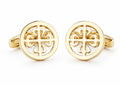 Gold Round Cross Cufflinks - Cufflinks | Asena Boutique Qatar