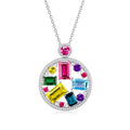 Rainbow Crystal Circle Necklace - Women's Necklace | Asena Boutique Qatar