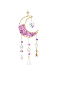 Crystal Crescent Moon Hanging Décor (Purple)