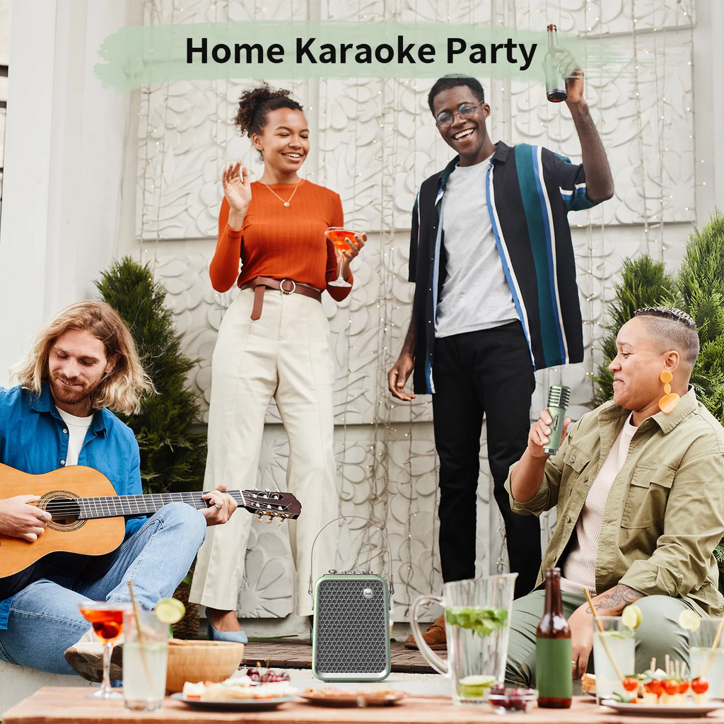 Divoom Songbird-HQ Portable Karaoke Bluetooth Speaker | Home KTV sound set - Green