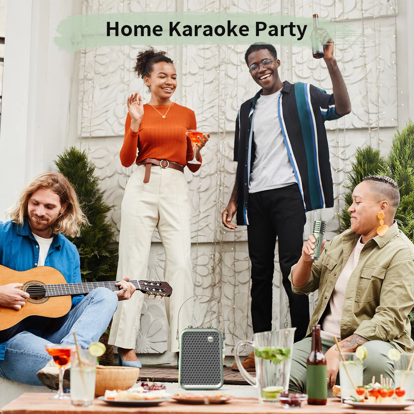 Divoom Songbird-HQ Portable Karaoke Bluetooth Speaker | Home KTV sound set - Green