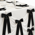 Black Satin Bow & Pearl Table Decor Set - Party Decoration | Asena Boutique Qatar