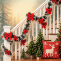 Red Bow Tinsel Garland