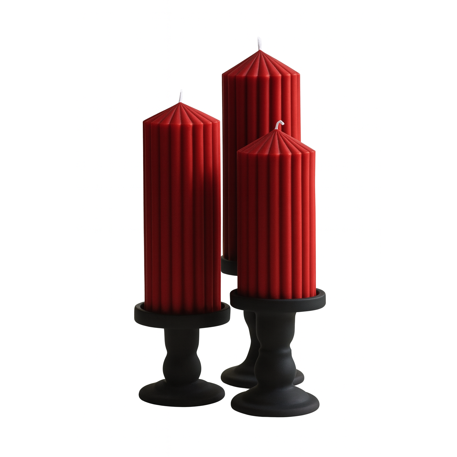 Burgundy Ribbed Pillar Scented Candle